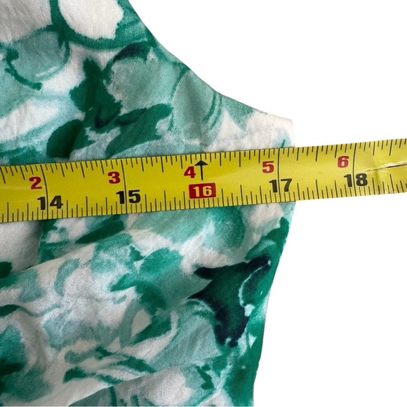 Adrianna Papell Green Dress Floral Fit & Flare Sleeveless beaded collar 10 - Picture 10 of 13